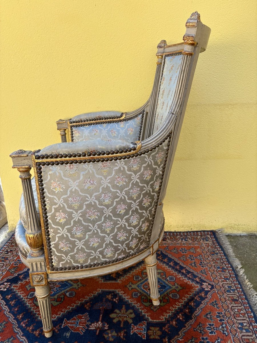 Fauteuil Bergère Louis XVI -photo-3