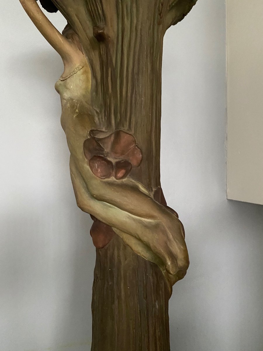 Important Art Nouveau Terracotta Vase-photo-2