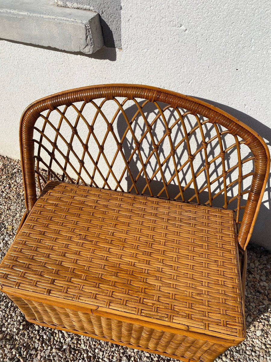 Small Vintage Rattan Chest-photo-2