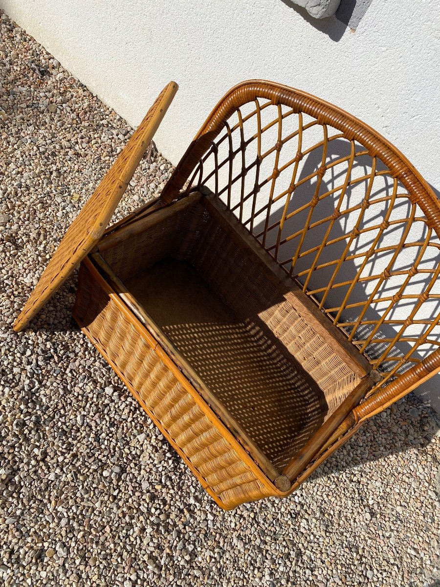 Small Vintage Rattan Chest-photo-4