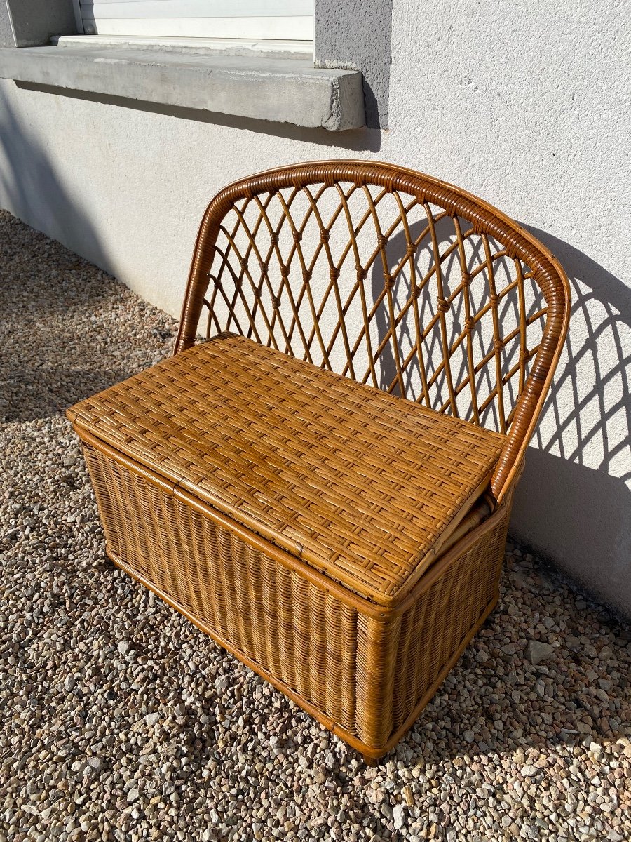 Small Vintage Rattan Chest