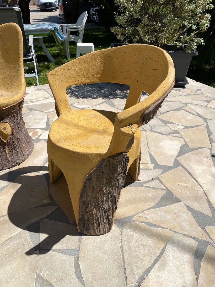 Garden Furniture Imitating Concrete Tree Trunks-photo-2