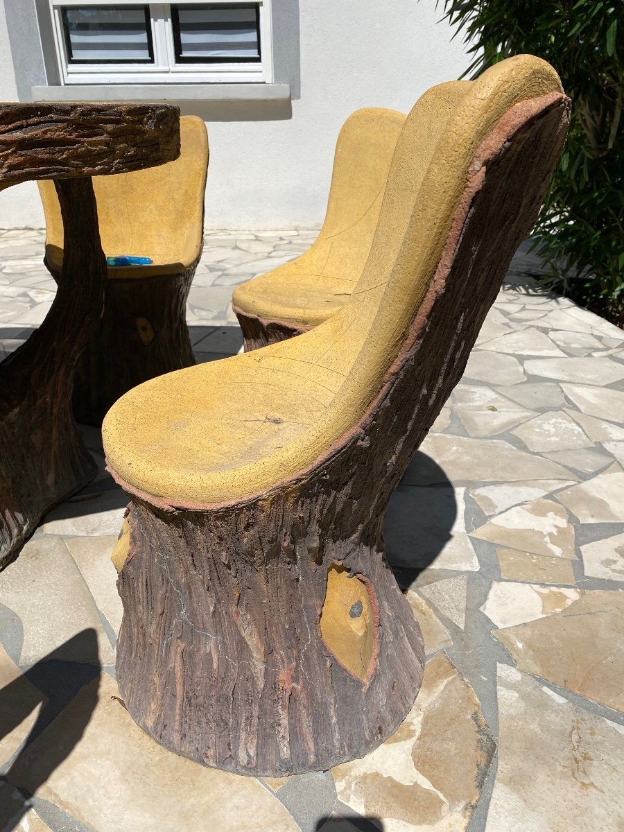 Garden Furniture Imitating Concrete Tree Trunks-photo-2