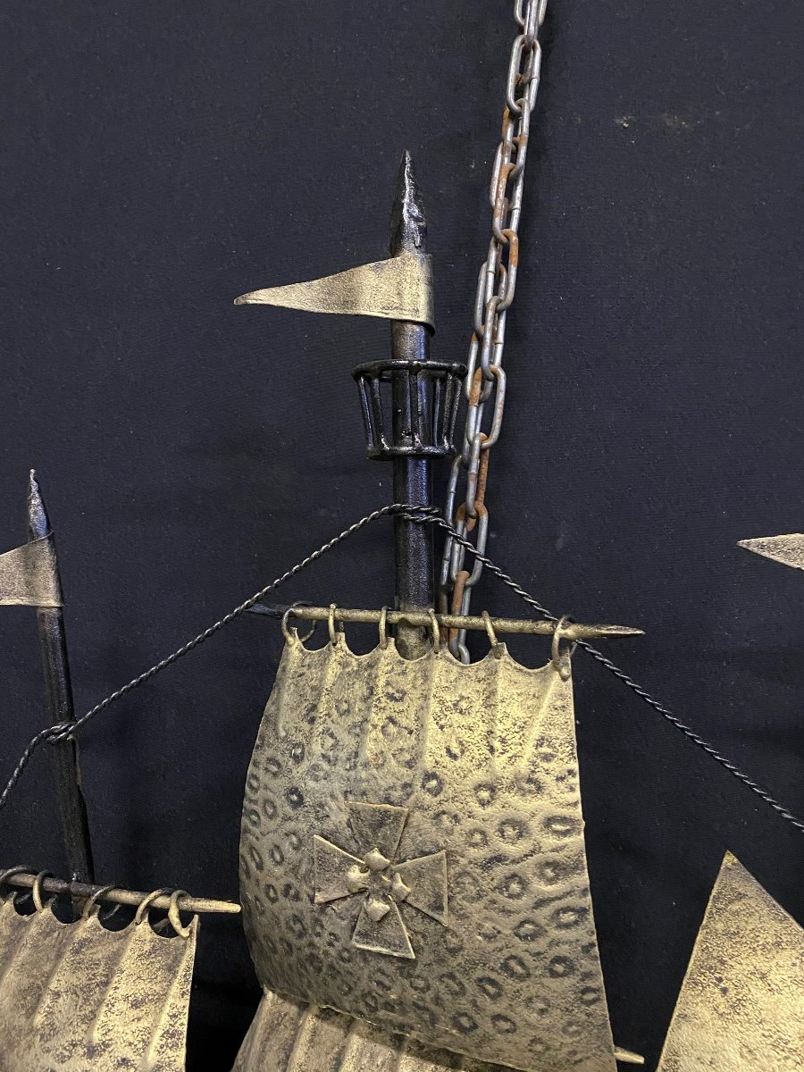 Wall Lamp Forming A Metal Ship-photo-1