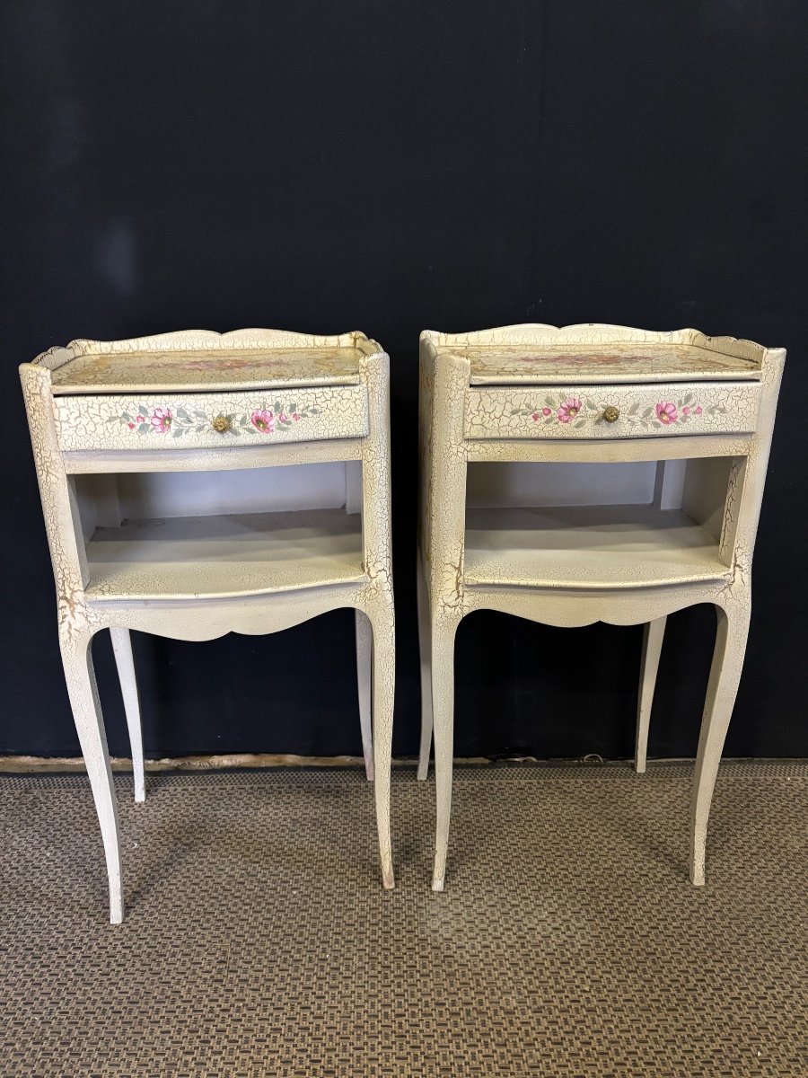 Pair Of Louis XV Style Bedside Tables-photo-2