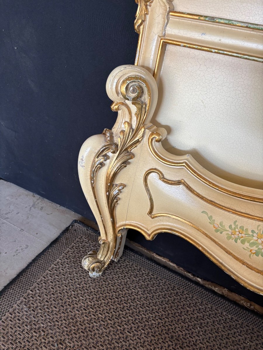 Important Venetian Bed + Bedside Tables Louis XV Baroque Style -photo-5