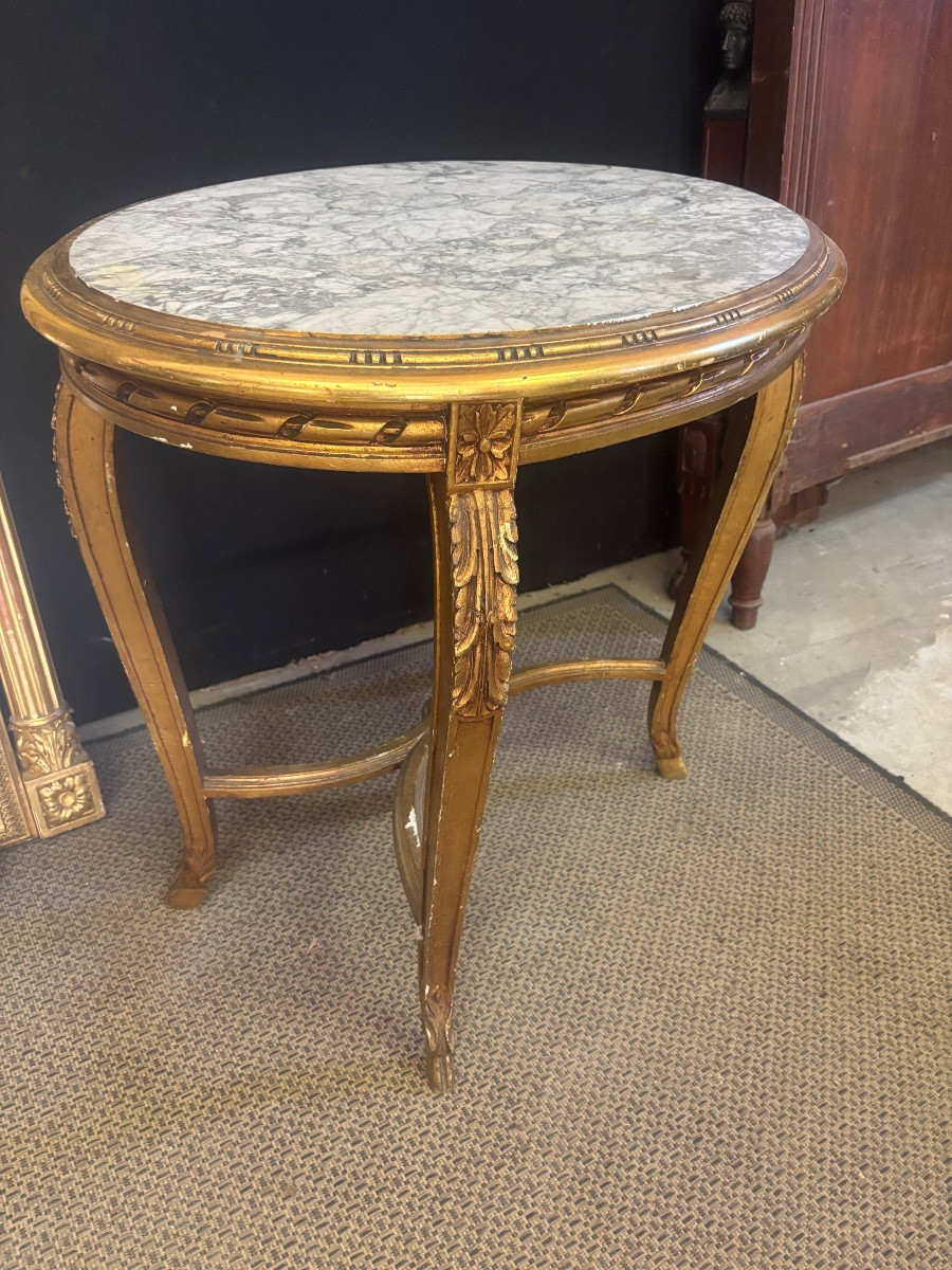 Guéridon Bois Doré Style Louis XVI 