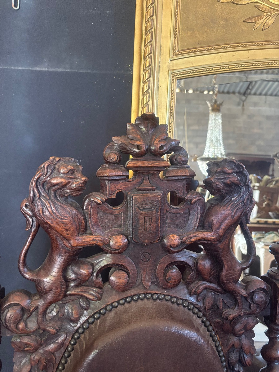 2 Armchairs And 2 Renaissance Style Chairs -photo-3