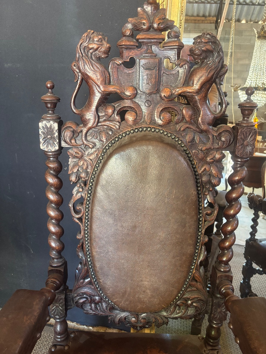 2 Armchairs And 2 Renaissance Style Chairs -photo-2