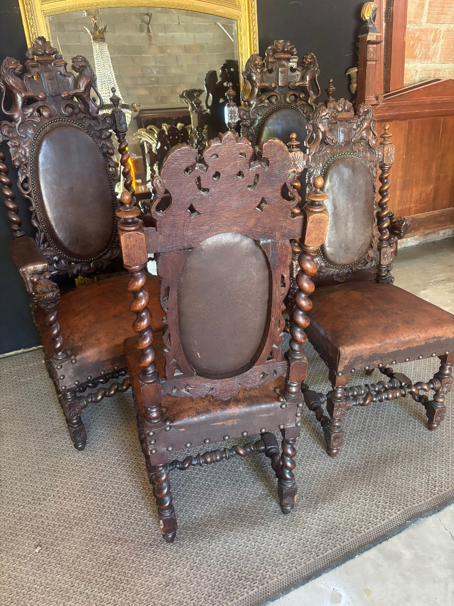 2 Armchairs And 2 Renaissance Style Chairs -photo-5