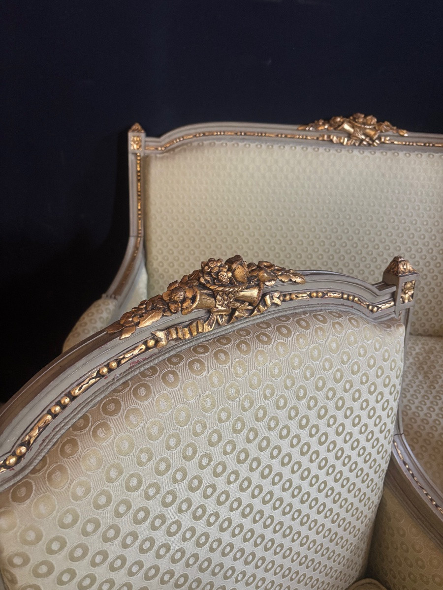 Salon  fauteuil style Louis XVI -photo-2