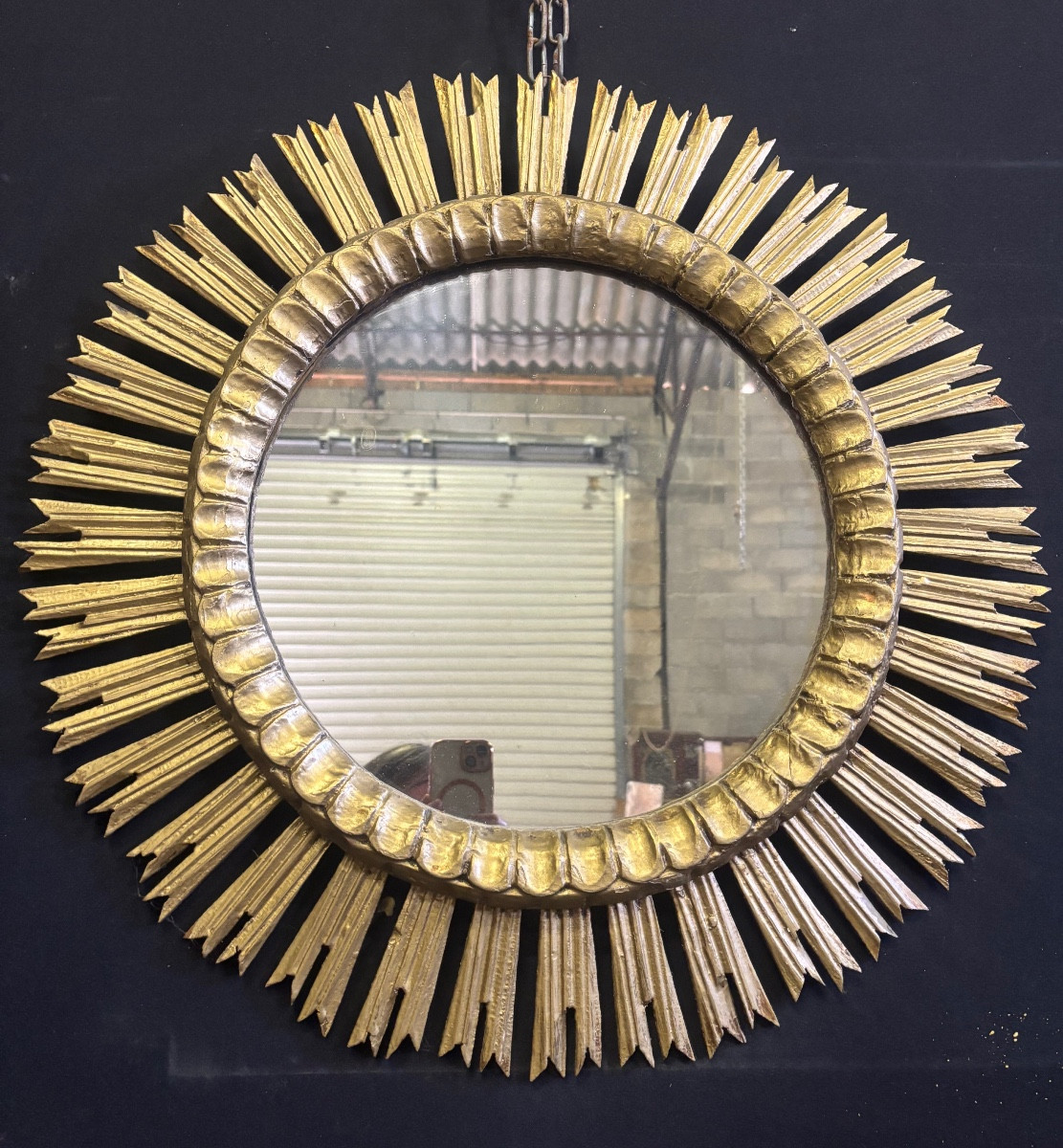 Wooden Sun Mirror 