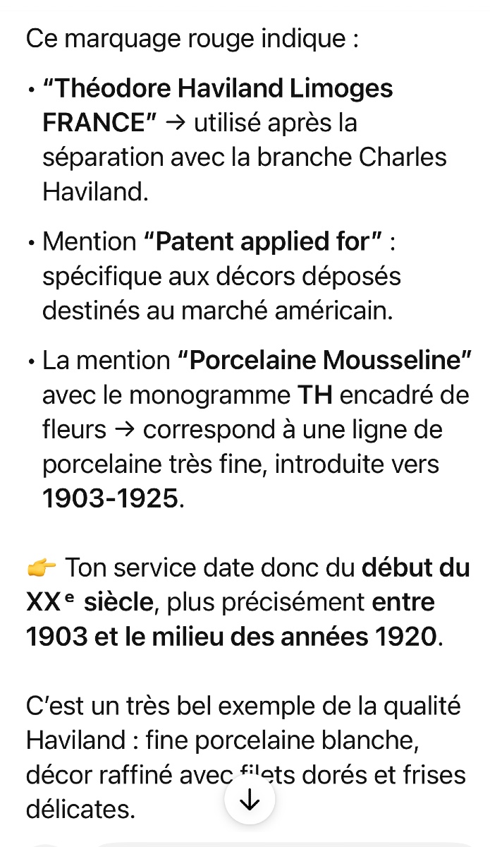 Service de table en porcelaine Haviland Limoges -photo-5