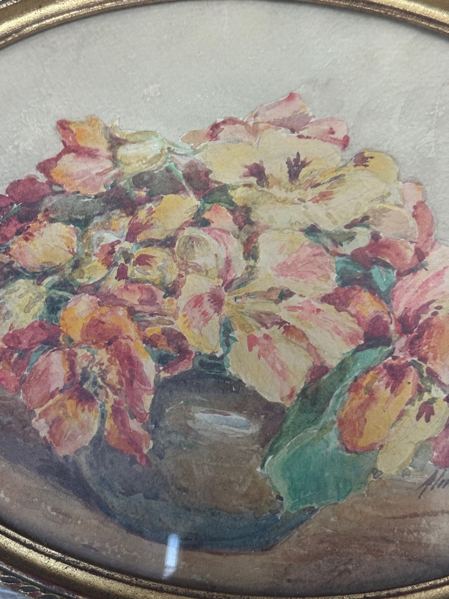 Aquarelle fleurs signé-photo-4