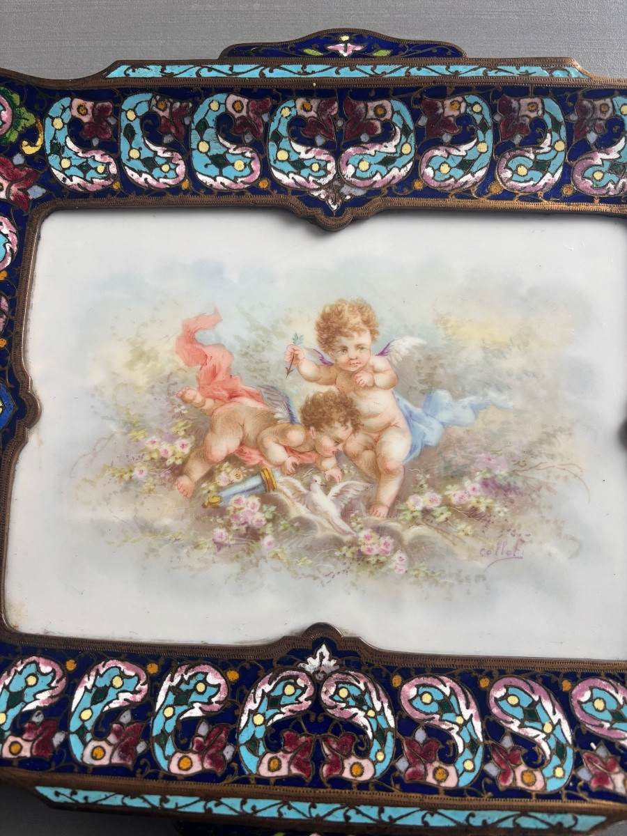 19th Century Cloisonné Porcelain Trinket Dish -photo-3