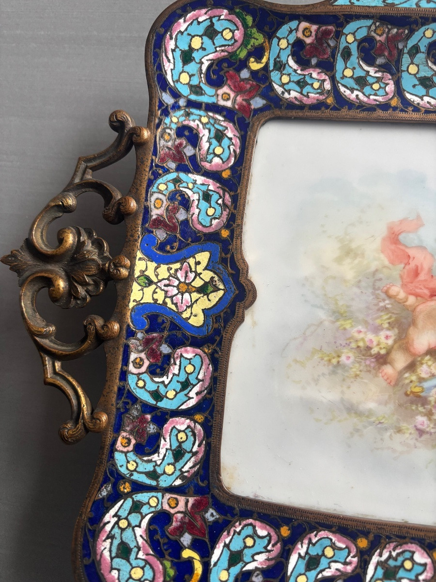 19th Century Cloisonné Porcelain Trinket Dish -photo-1