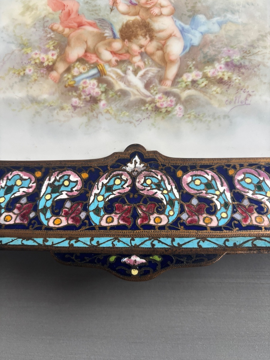 19th Century Cloisonné Porcelain Trinket Dish -photo-2