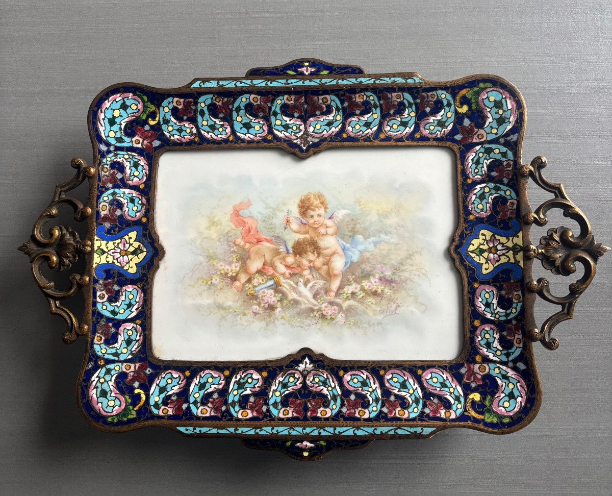 19th Century Cloisonné Porcelain Trinket Dish 
