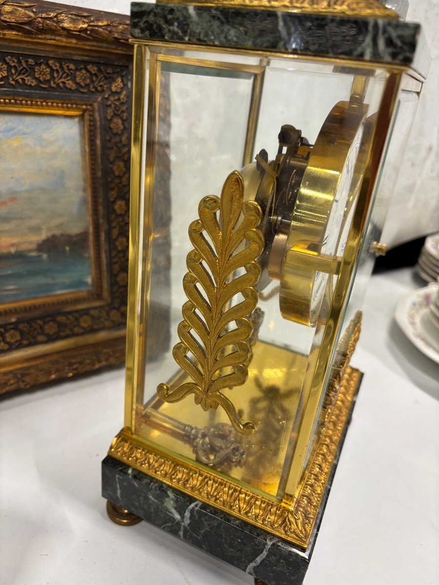 Bronze And Marble Cage Clock-photo-2