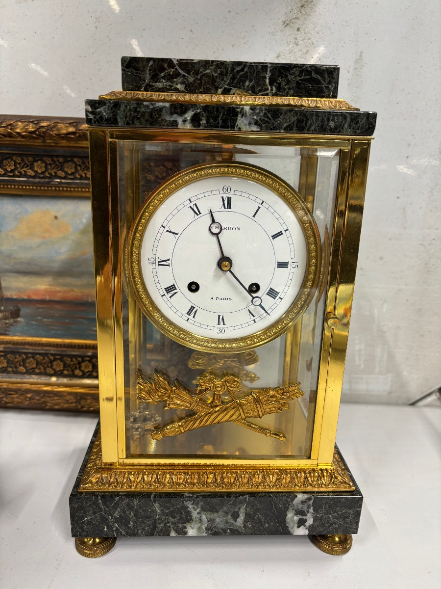 Bronze And Marble Cage Clock-photo-3