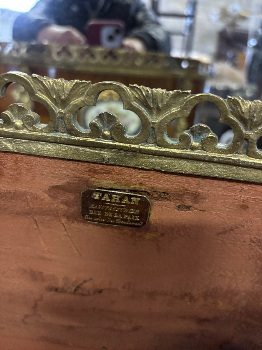 Jardinière marqueterie et bronze de TAHAN-photo-2