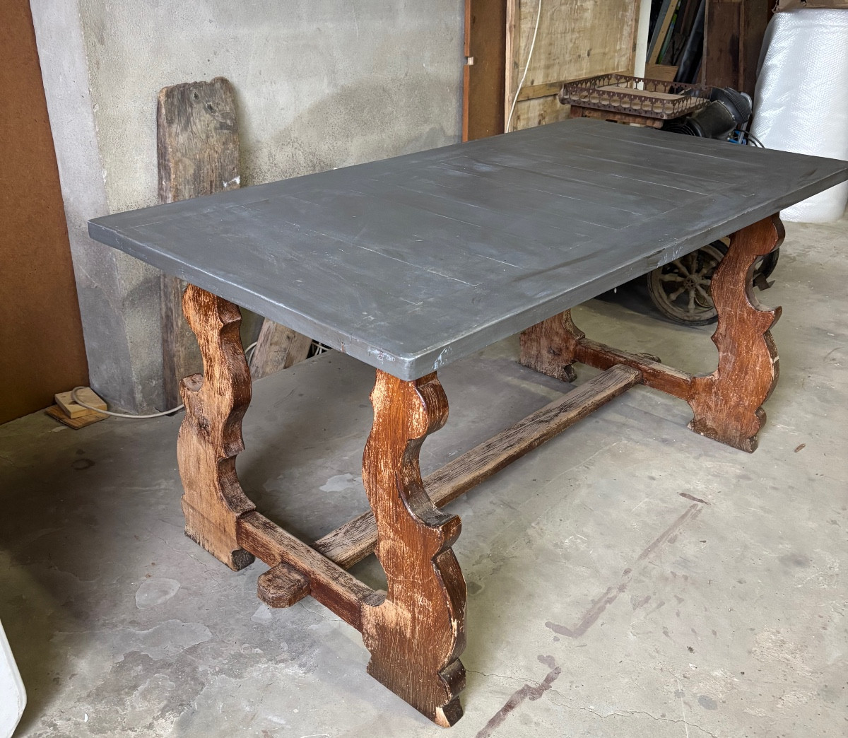 Grey Lacquered Top Table 