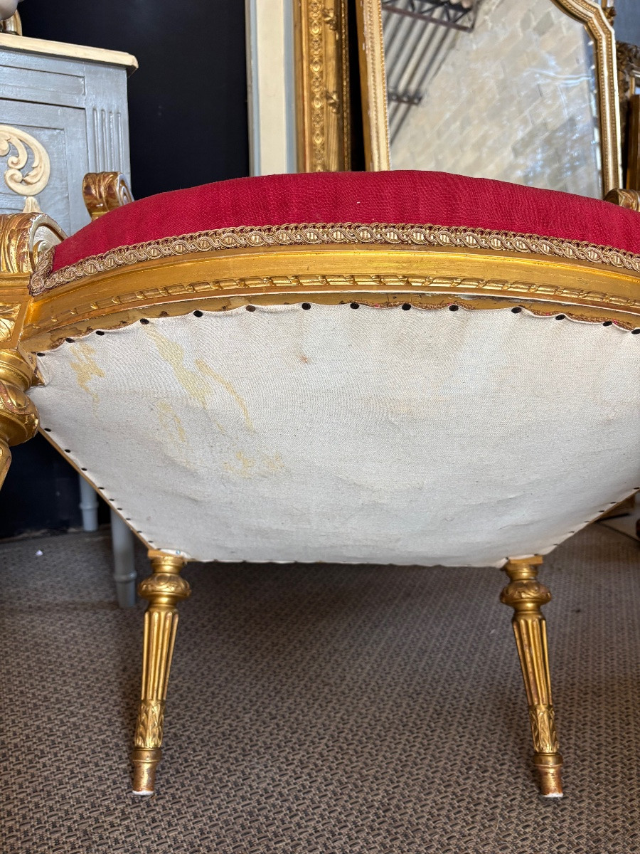 Louis XVI Style Gilded Wood Living Room, Napoleon III-photo-3