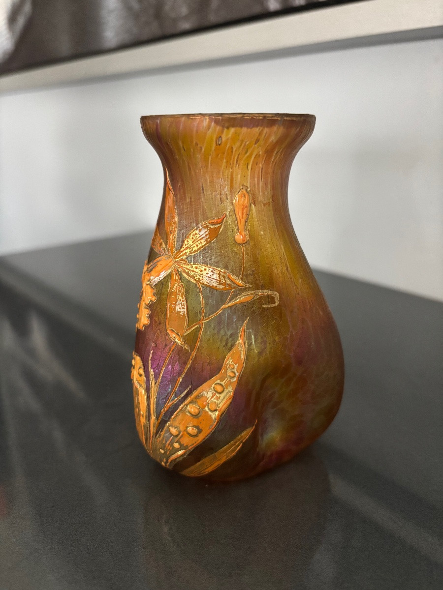 Vase pâte de verre avec application -photo-2