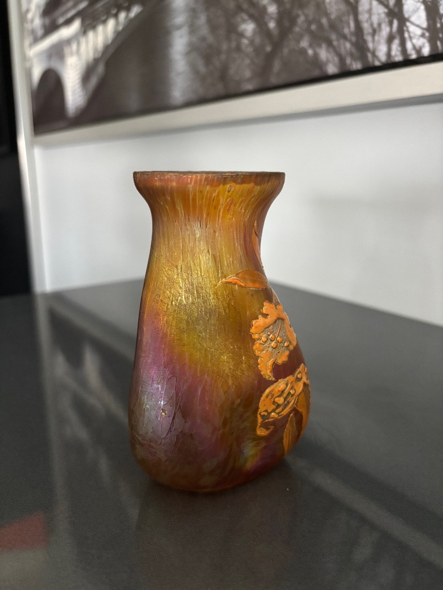 Vase pâte de verre avec application -photo-4