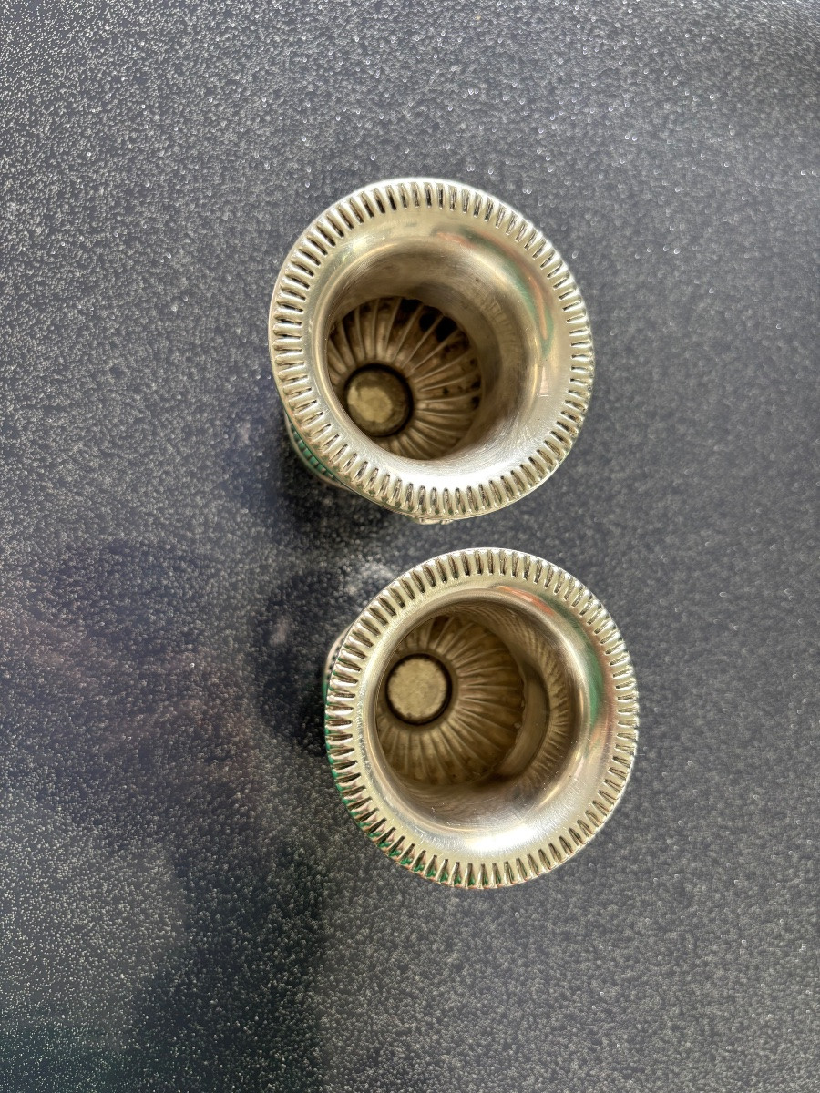 Paire de petits vases Médicis argent massif -photo-2