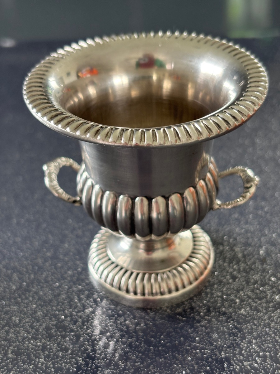 Paire de petits vases Médicis argent massif -photo-4