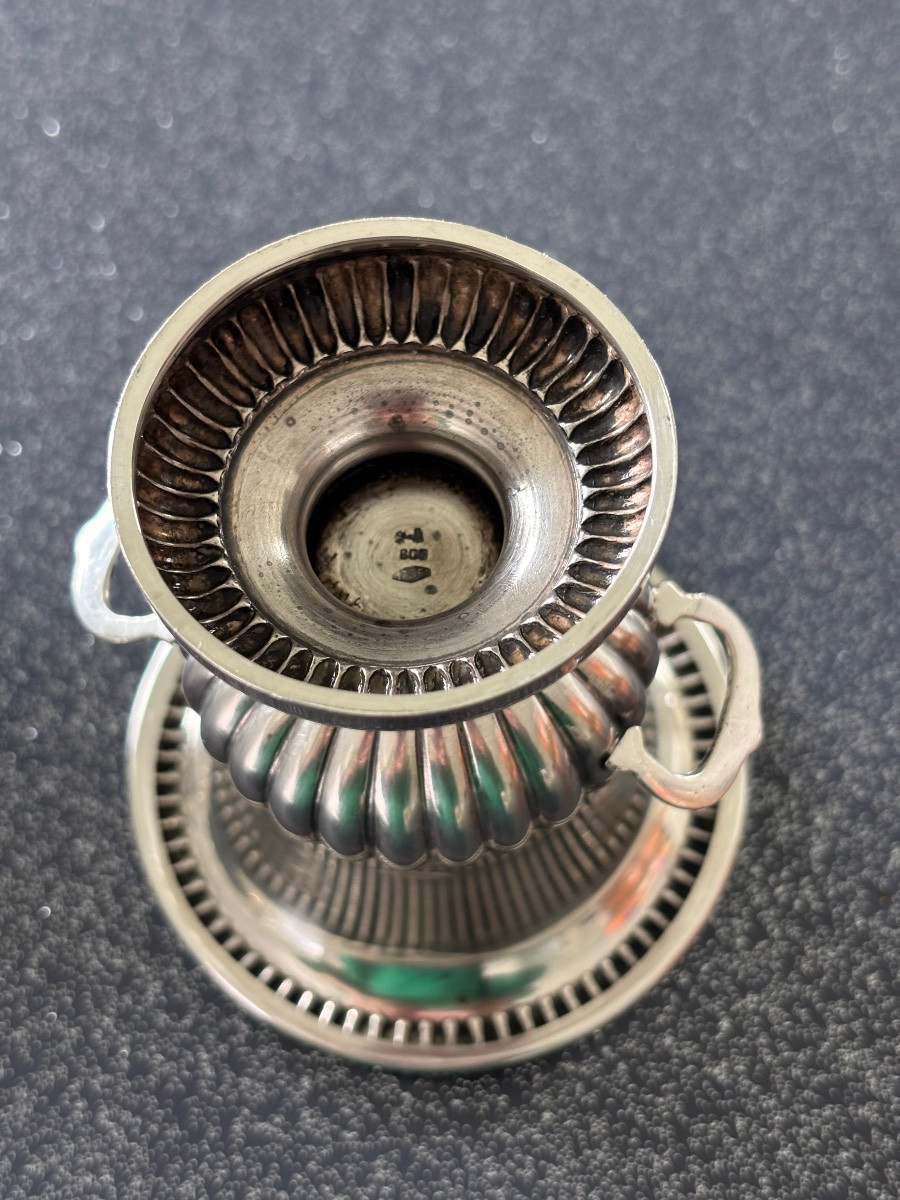 Paire de petits vases Médicis argent massif -photo-1