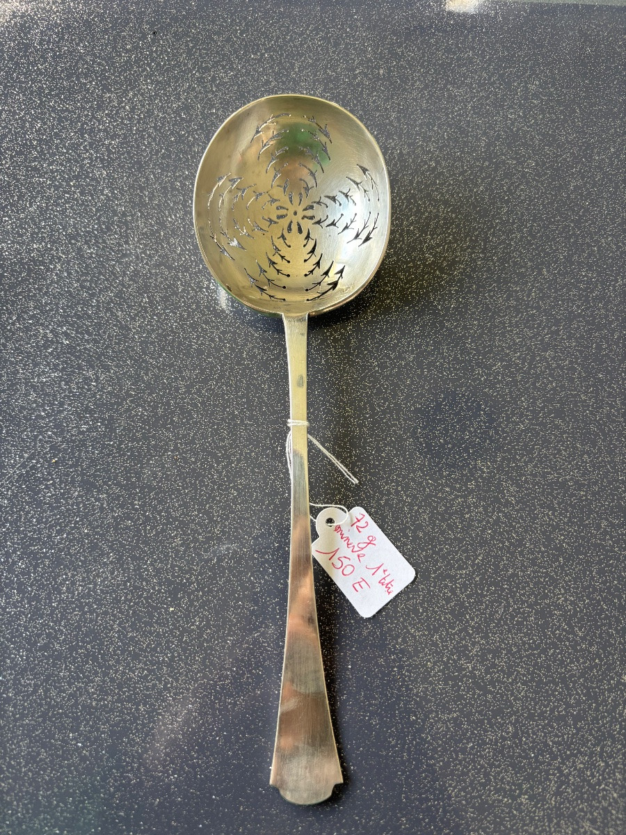 Cuillère saupoudreuse argent massif -photo-2