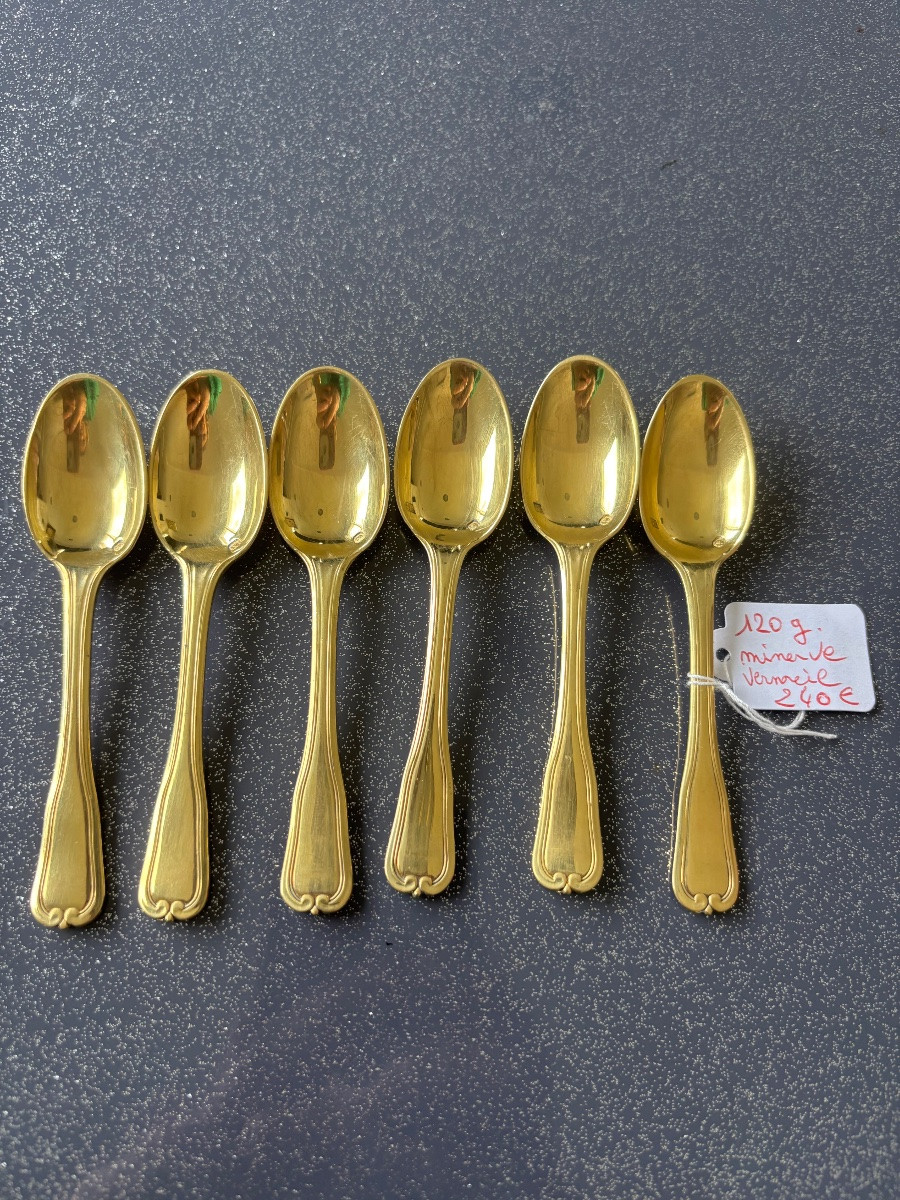 6 cuillères moka vermeil -photo-2
