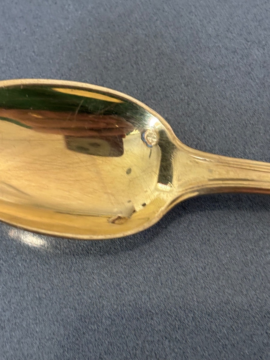 6 cuillères moka vermeil -photo-3