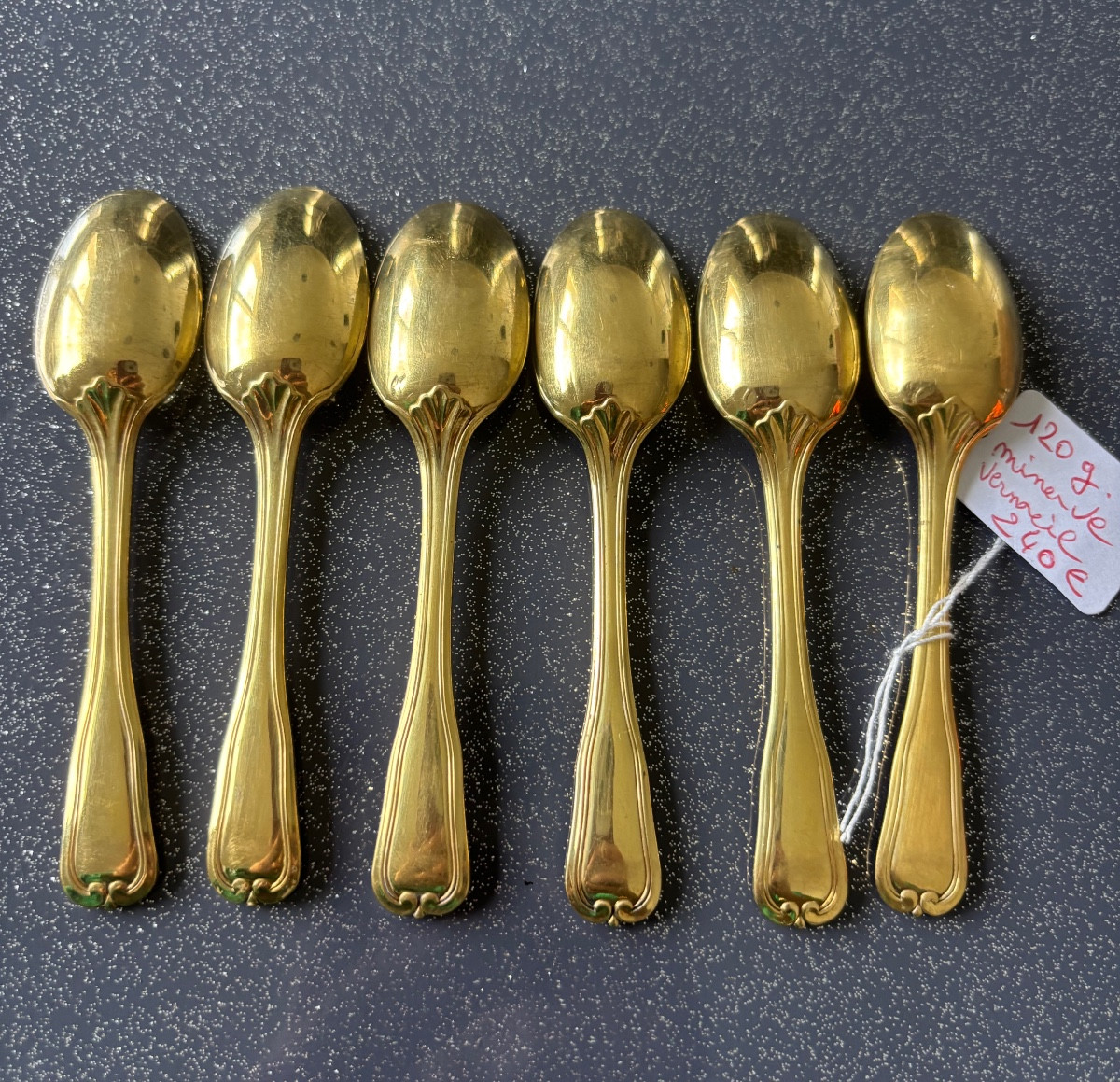 6 cuillères moka vermeil 