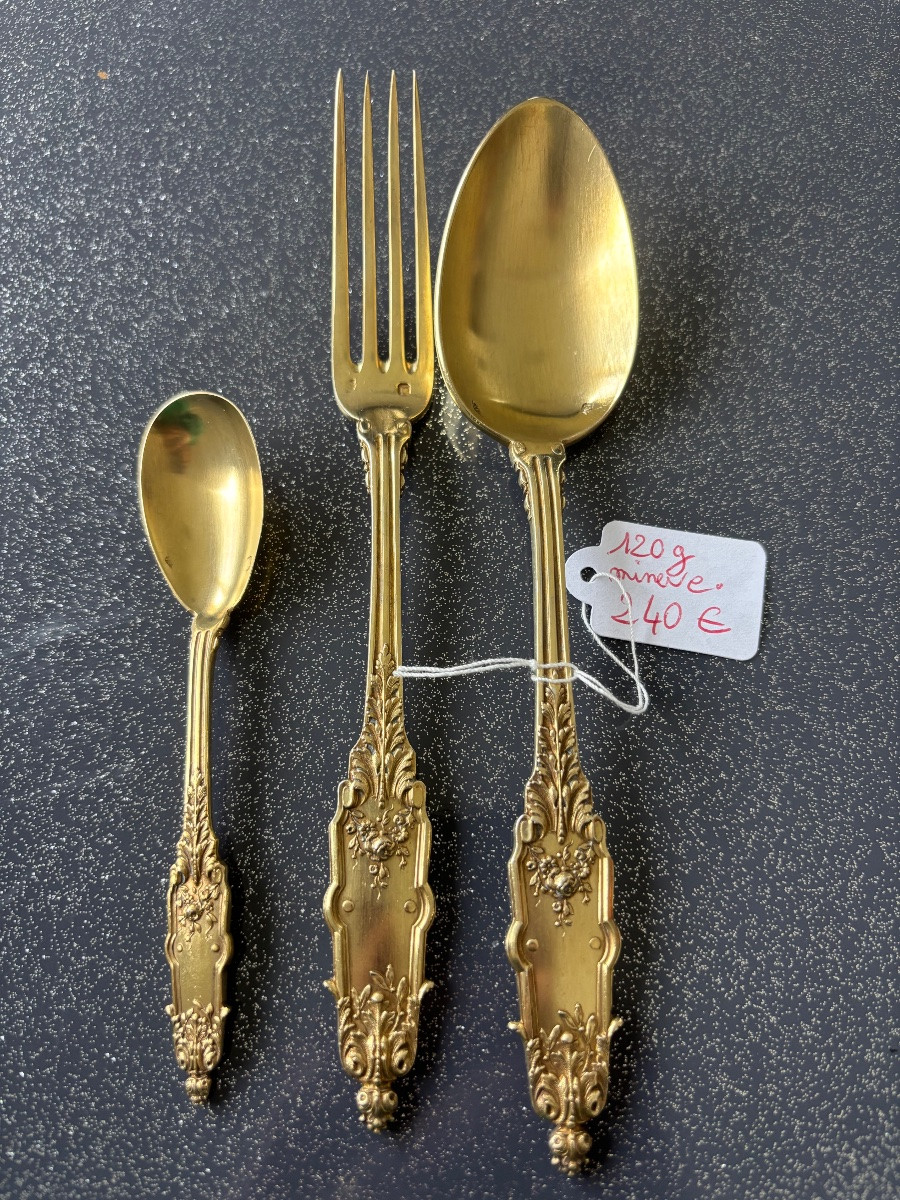 Cuillère cadeau naissance vermeil -photo-2