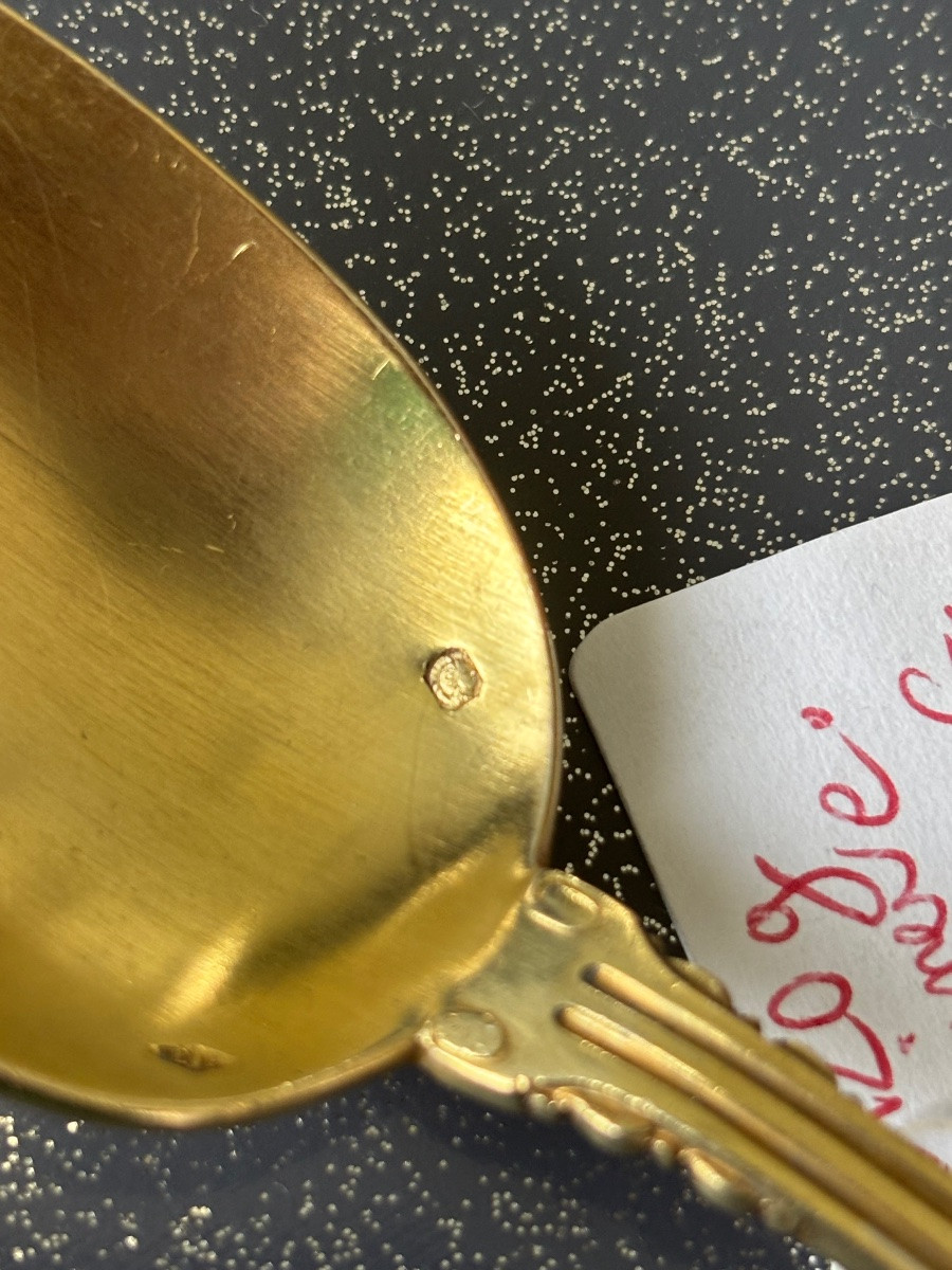 Cuillère cadeau naissance vermeil -photo-3