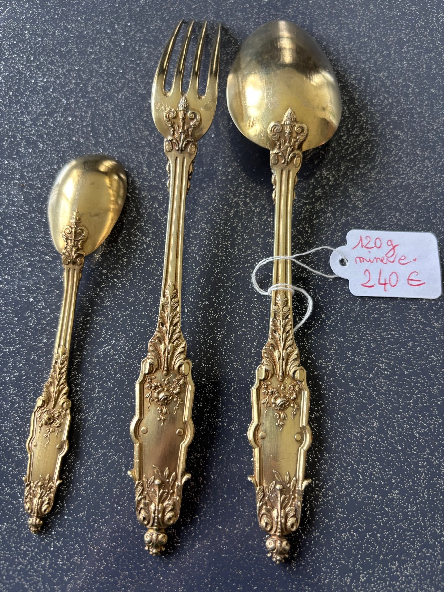 Cuillère cadeau naissance vermeil 