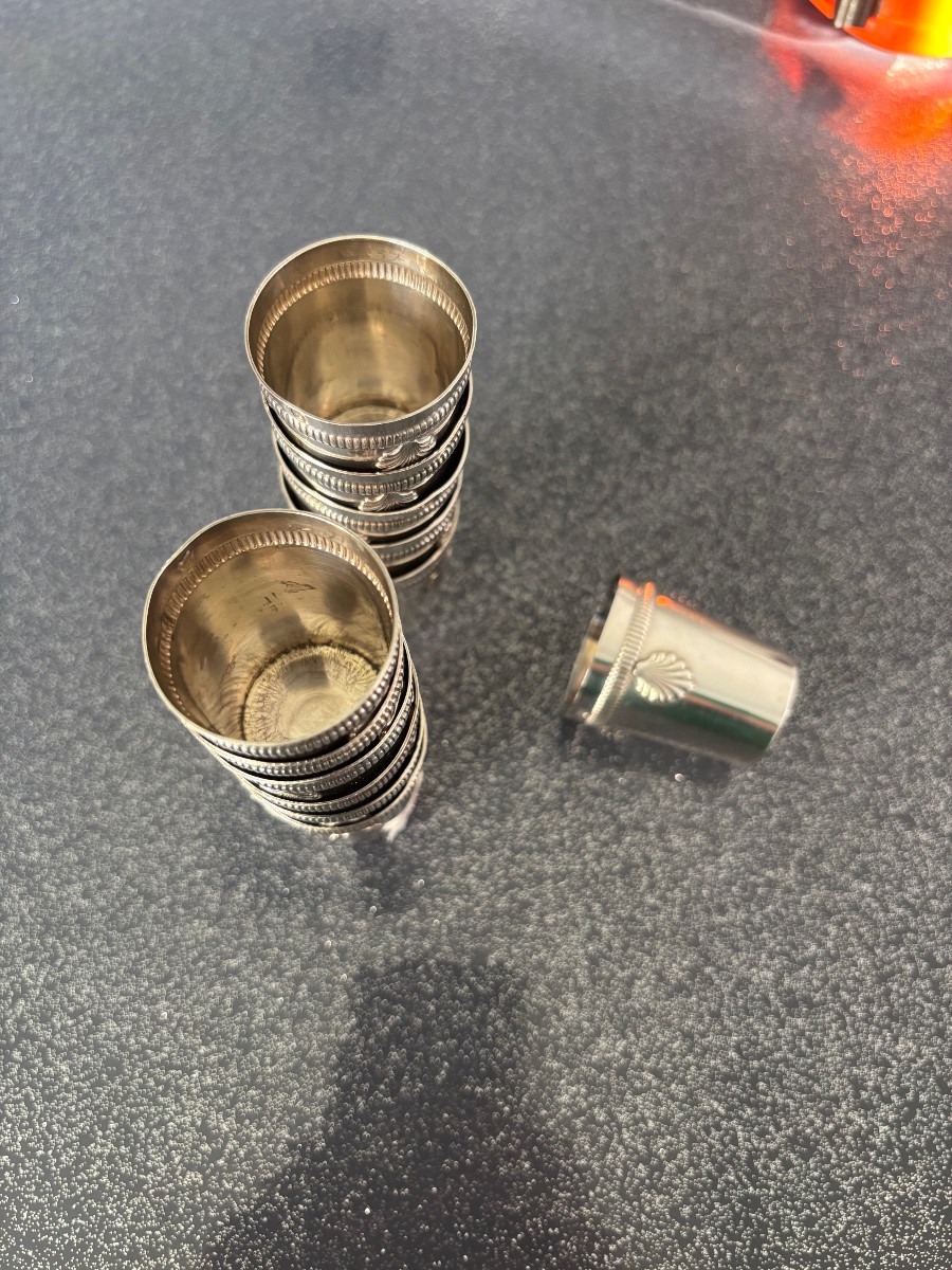 Set Of 12 Small Silver Glasses-photo-2