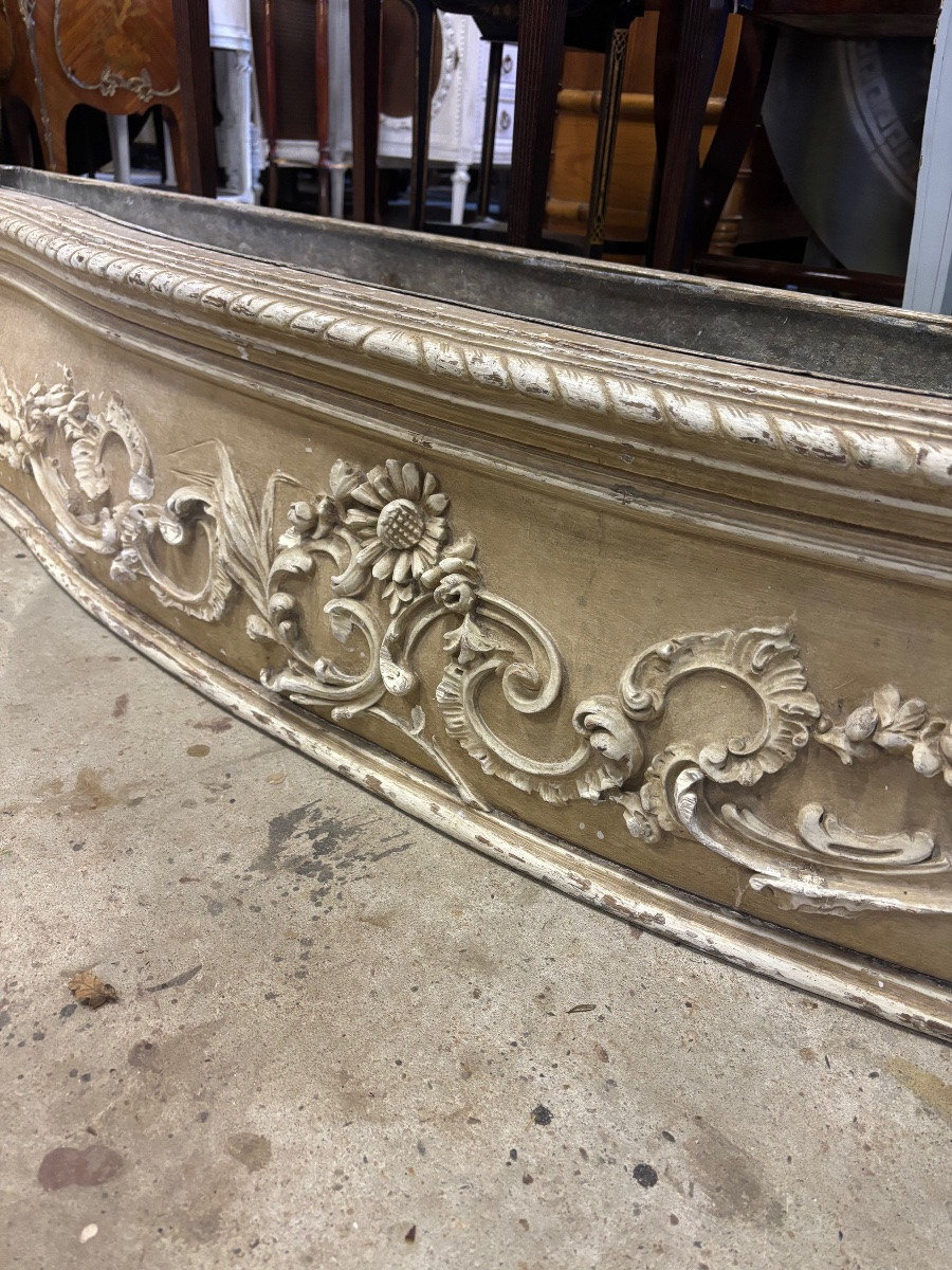 Importante jardinière bois sculpté -photo-2