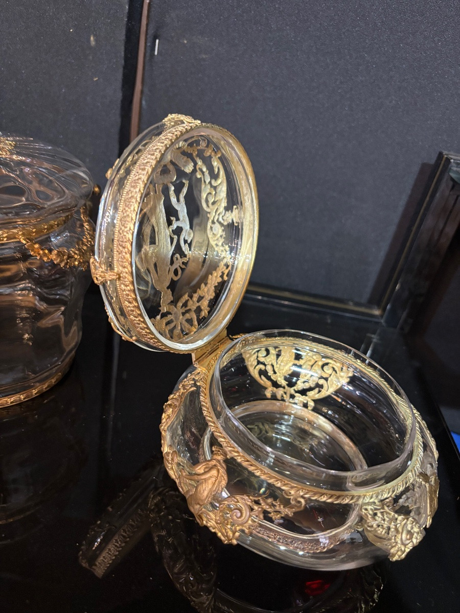 Crystal And Gilded Brass Box-photo-2