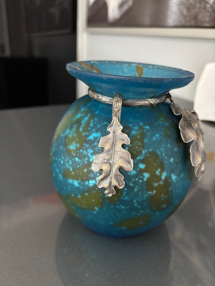 Vase en pâte de verre art nouveau -photo-3