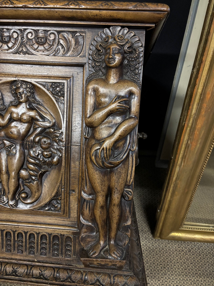 Carved Wood Renaissance Chest-photo-2
