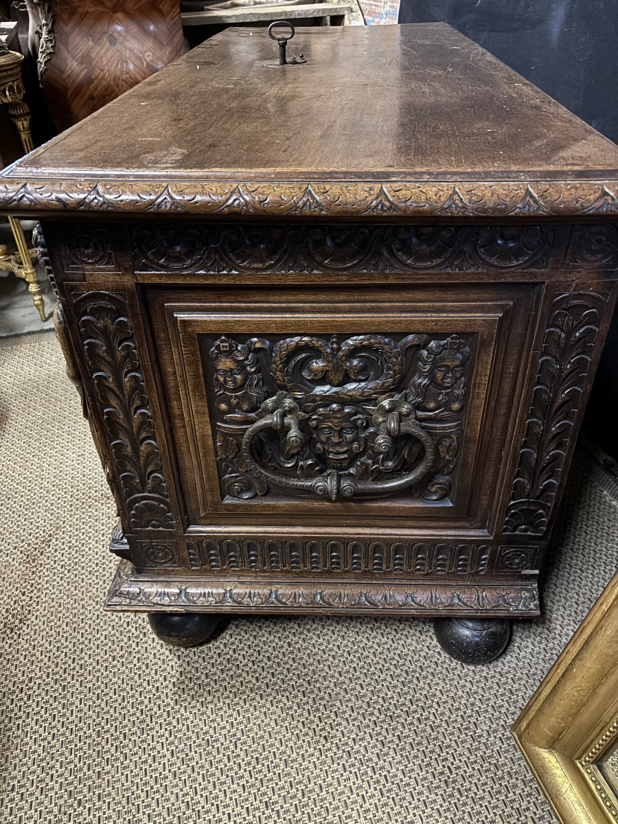 Carved Wood Renaissance Chest-photo-1