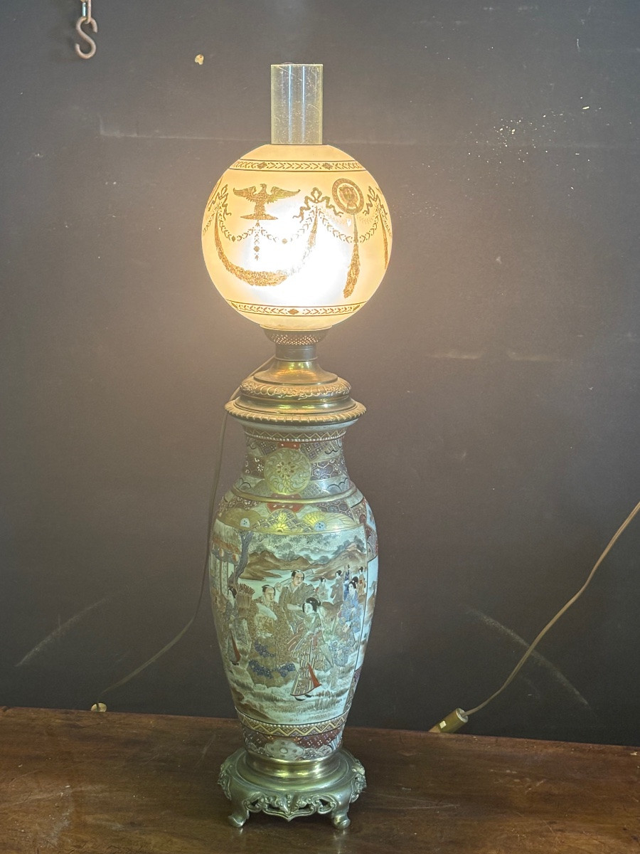 Pair Of Satsuma Lamps-photo-2