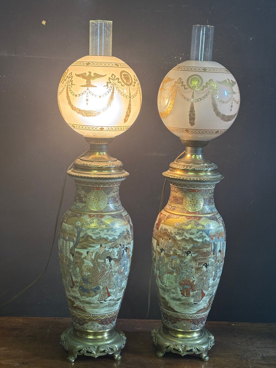 Pair Of Satsuma Lamps-photo-3