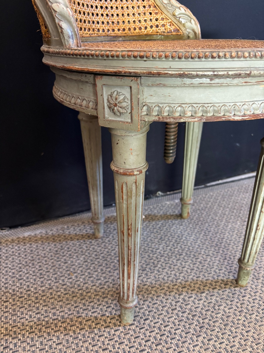 Petit fauteuil tournant de style Louis XVI -photo-4