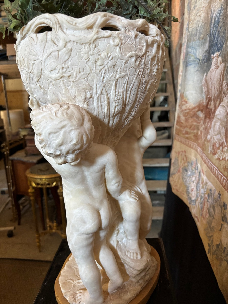 Sculpture en albâtre XIX ième -photo-1