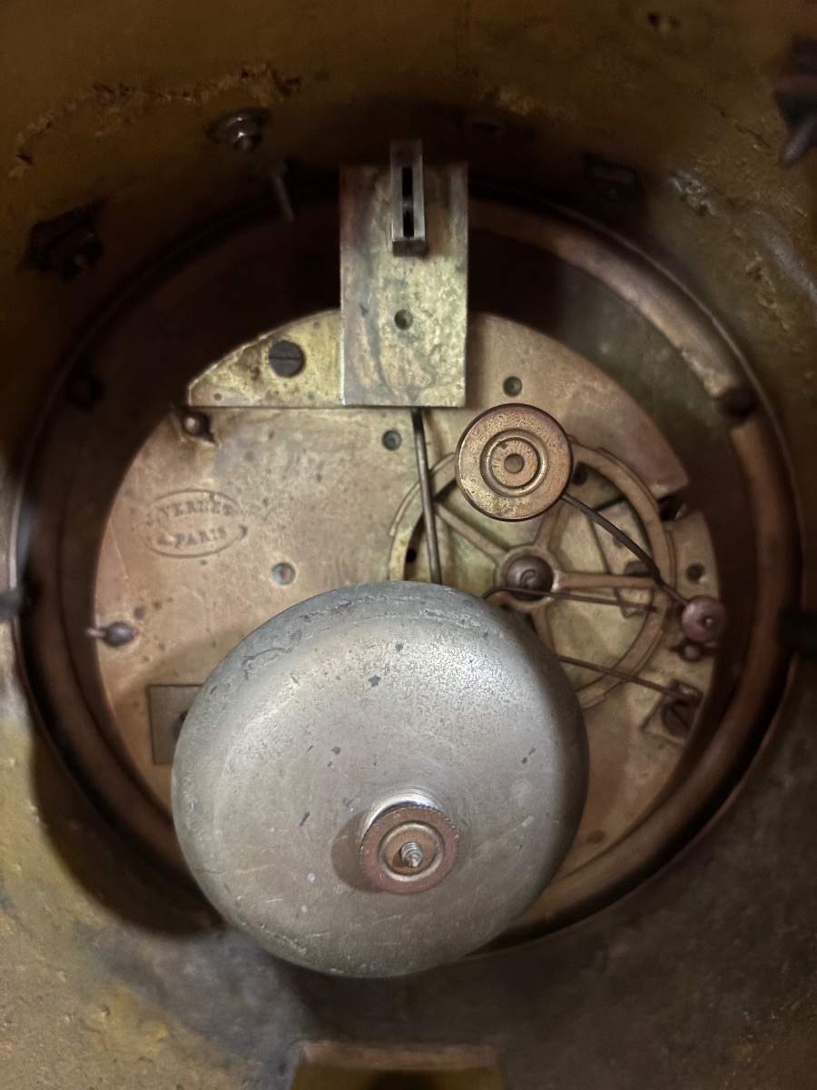 Important 2 Patina Bronze Clock From The Napoleon 3 Period-photo-2